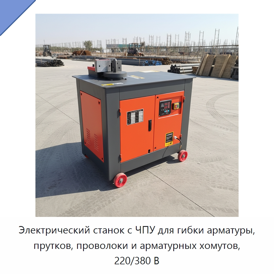 Электрический станок с ЧПУ для гибки арматуры, прутков, проволоки и арматурных хомутов, 220/380 В — Гибочные станки