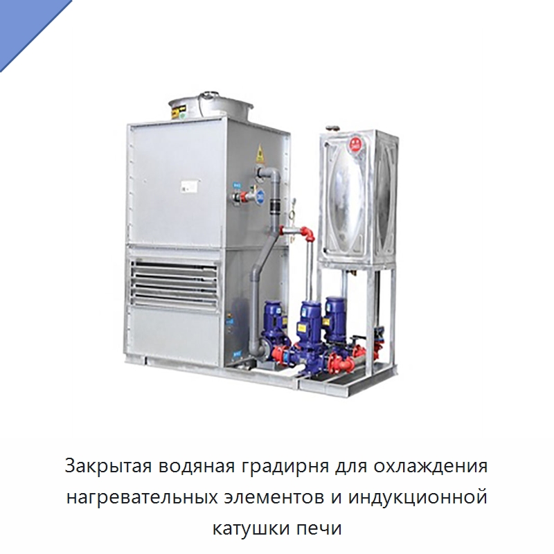 Закрытая водяная градирня для охлаждения нагревательных элементов и индукционной катушки печи — Градирни