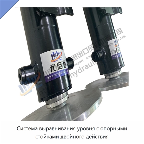 Система выравнивания уровня с опорными стойками двойного действия