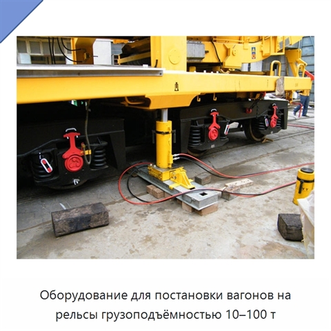 Оборудование для постановки вагонов на рельсы грузоподъёмностью 10–100 т