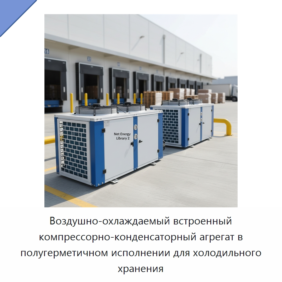 Воздушно-охлаждаемый встроенный компрессорно-конденсаторный агрегат в полугерметичном исполнении для холодильного хранения — Компрессорно-конденсаторные агрегаты
