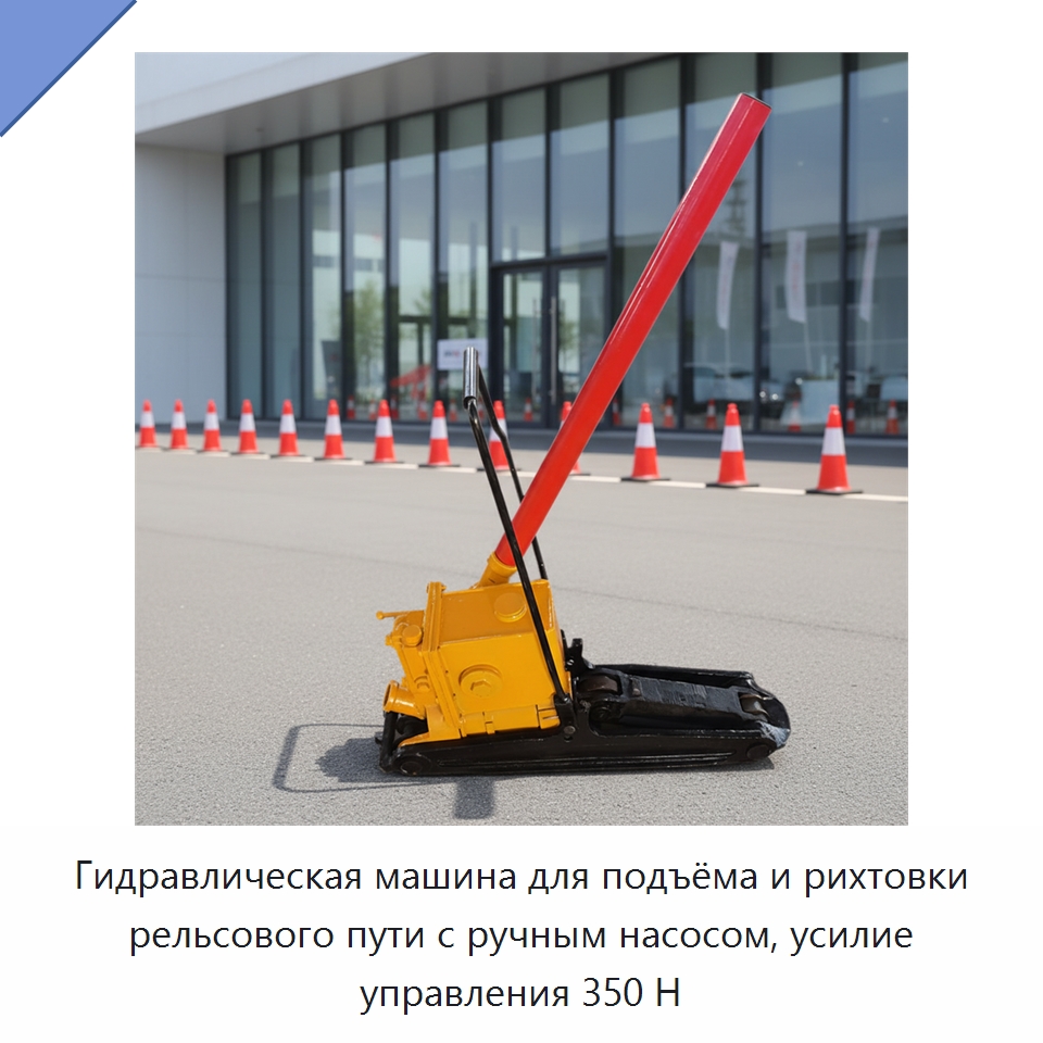 Гидравлическая машина для подъёма и рихтовки рельсового пути с ручным насосом, усилие управления 350 Н — Горнодобывающее оборудование