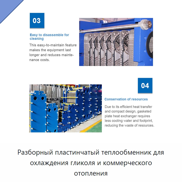 Разборный пластинчатый теплообменник для охлаждения гликоля и коммерческого отопления