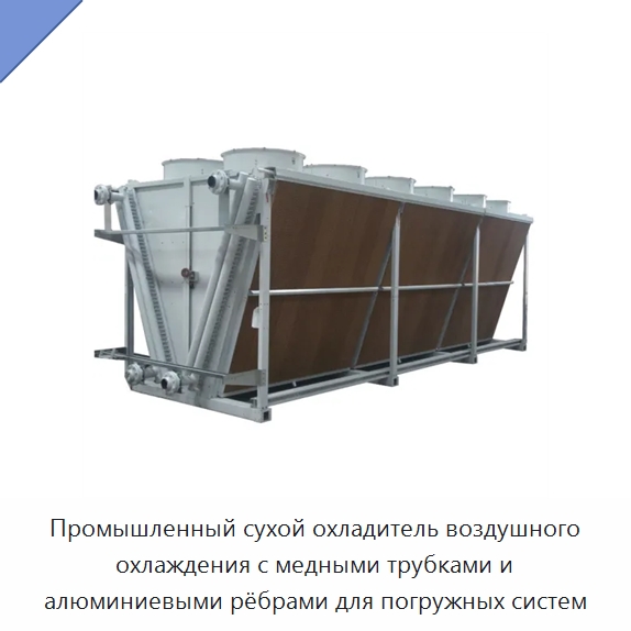 Промышленный сухой охладитель воздушного охлаждения с медными трубками и алюминиевыми рёбрами для погружных систем — Запчасти для холодильного и теплообменного оборудования