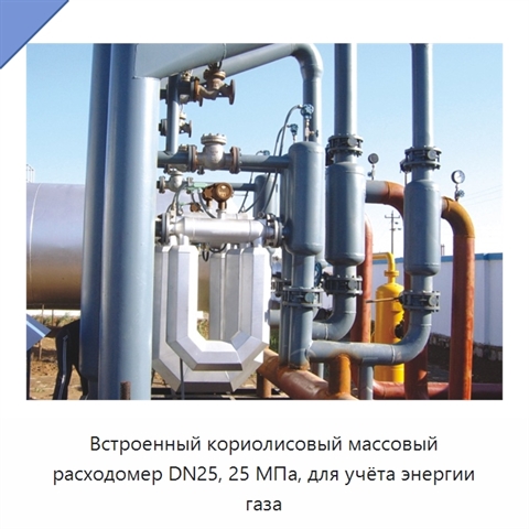 Встроенный кориолисовый массовый расходомер DN25, 25 МПа, для учёта энергии газа