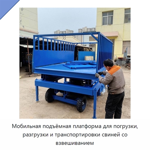 Мобильная подъёмная платформа для погрузки, разгрузки и транспортировки свиней со взвешиванием