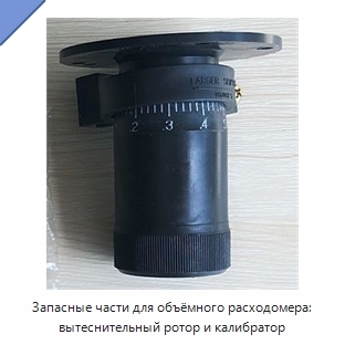 Запасные части для объёмного расходомера: вытеснительный ротор и калибратор