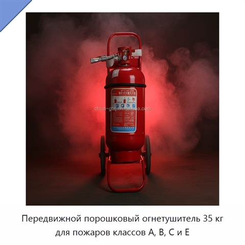 Передвижной порошковый огнетушитель 35 кг для пожаров классов A, B, C и E