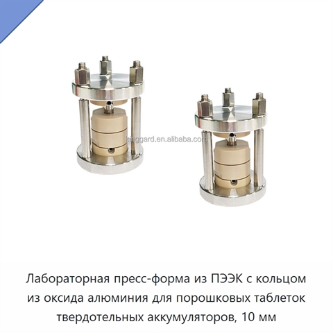 Лабораторная пресс-форма из ПЭЭК с кольцом из оксида алюминия для порошковых таблеток твердотельных аккумуляторов, 10 мм