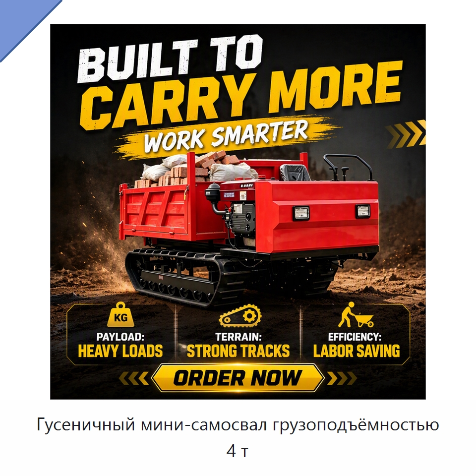 Гусеничный мини-самосвал грузоподъёмностью 4 т — Комплектующие для подъемно-транспортного оборудования