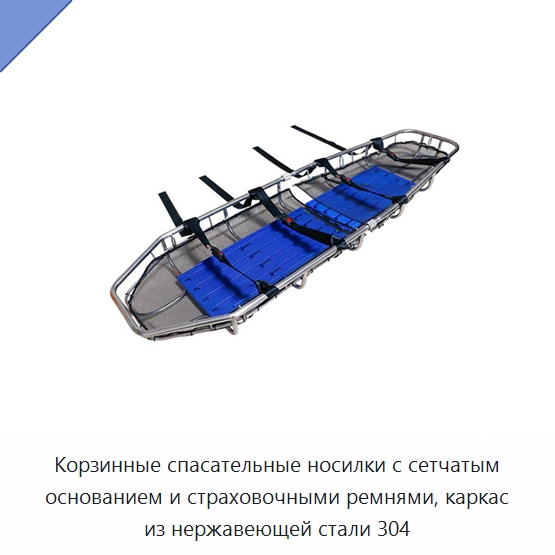 Корзинные спасательные носилки с сетчатым основанием и страховочными ремнями, каркас из нержавеющей стали 304 — Медицинская аппаратура для неотложной помощи и клиник