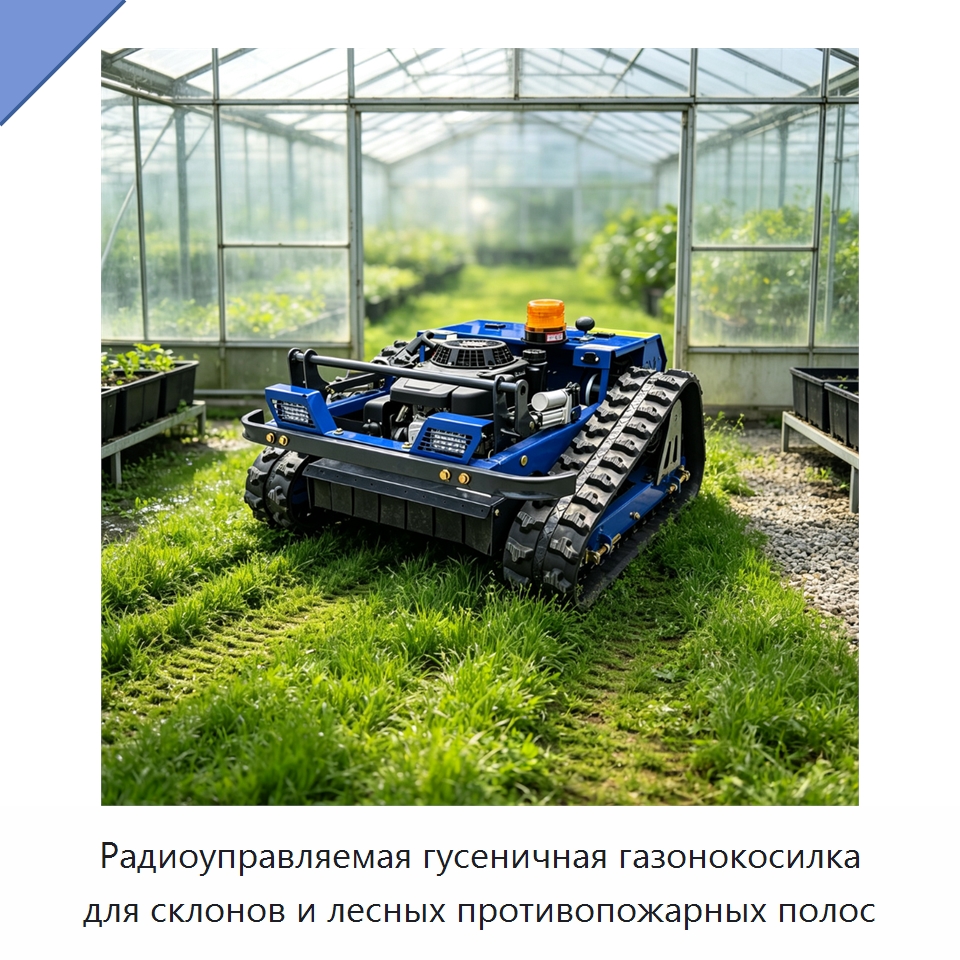 Радиоуправляемая гусеничная газонокосилка для склонов и лесных противопожарных полос — Газонокосилки