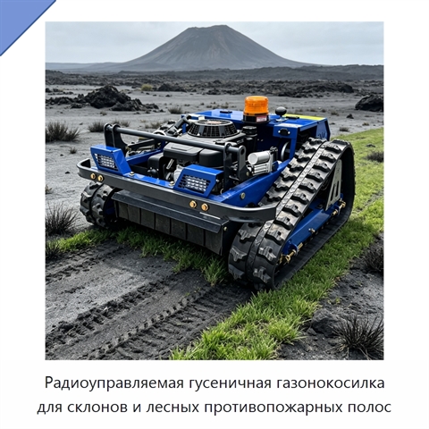 Радиоуправляемая гусеничная газонокосилка для склонов и лесных противопожарных полос