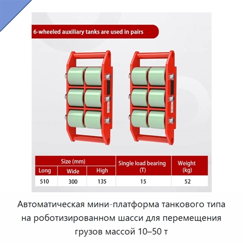 Автоматическая мини-платформа танкового типа на роботизированном шасси для перемещения грузов массой 10–50 т