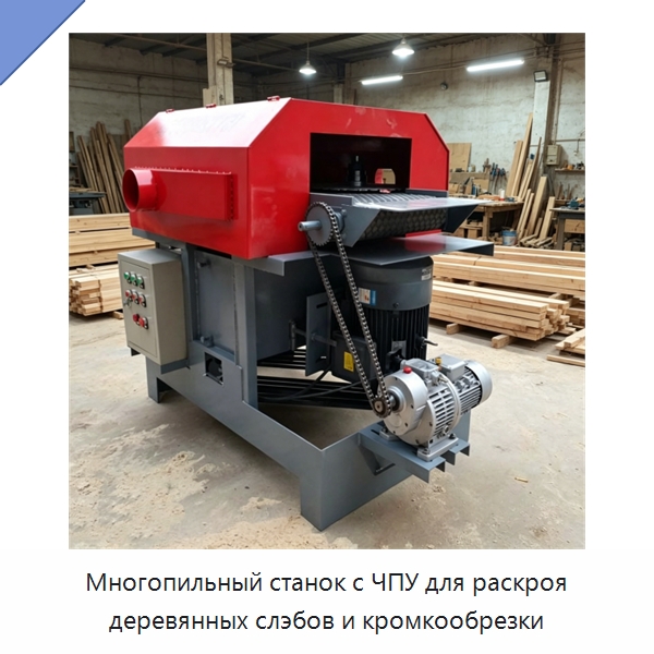 Многопильный станок с ЧПУ для раскроя деревянных слэбов и кромкообрезки — Пильные станки по дереву