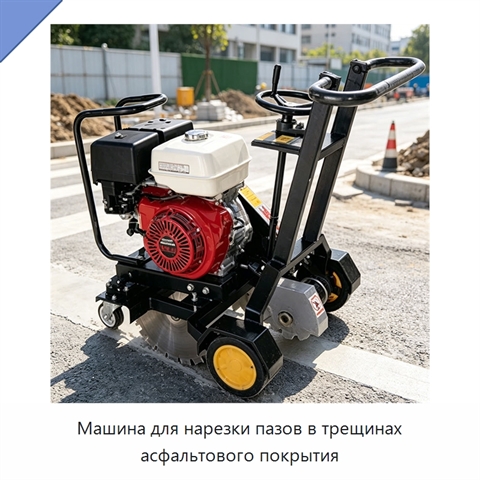Машина для нарезки пазов в трещинах асфальтового покрытия